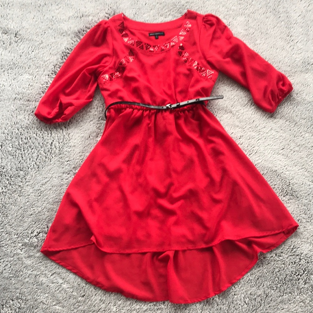 Girls dress. Red with sequins.